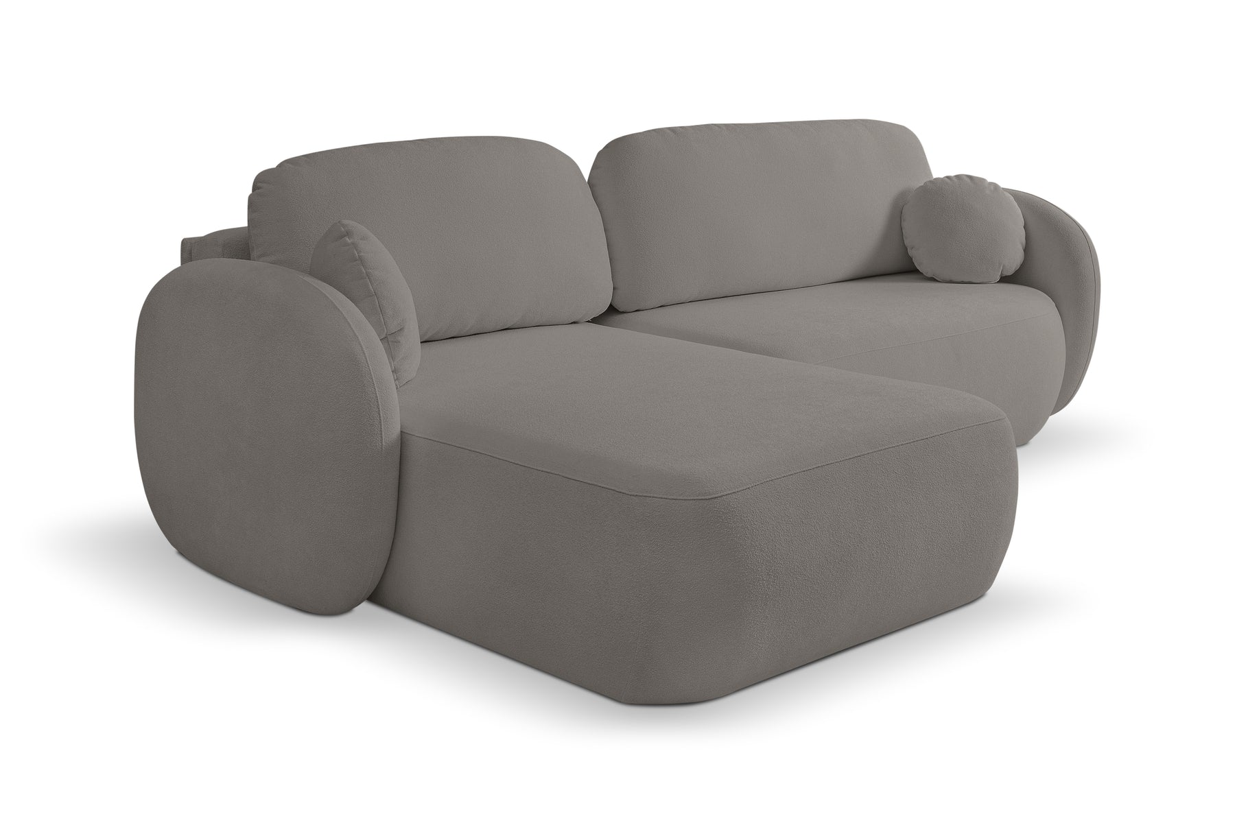 Divano letto angolare in tessuto bouclè Madrid 248x174 cm