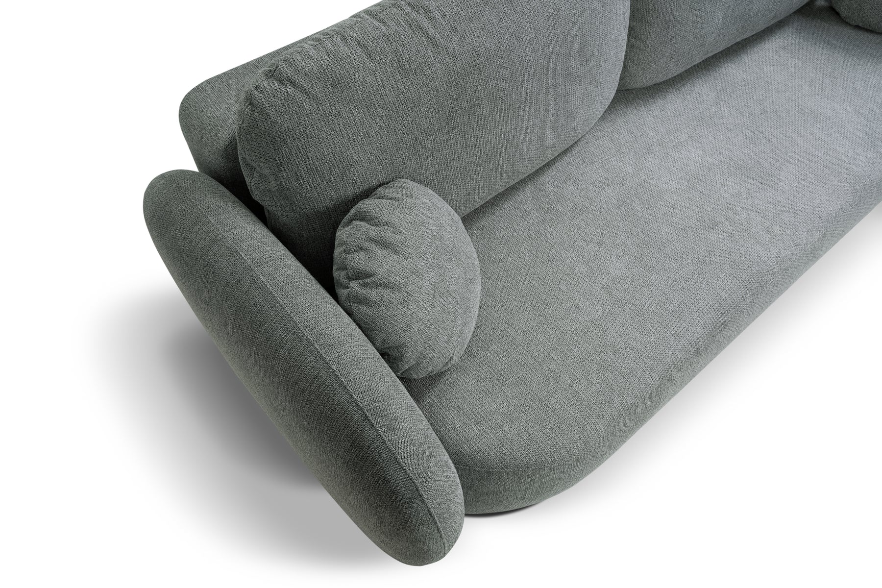 Divano letto in tessuto cinigliato grigio Madrid 238x142 cm