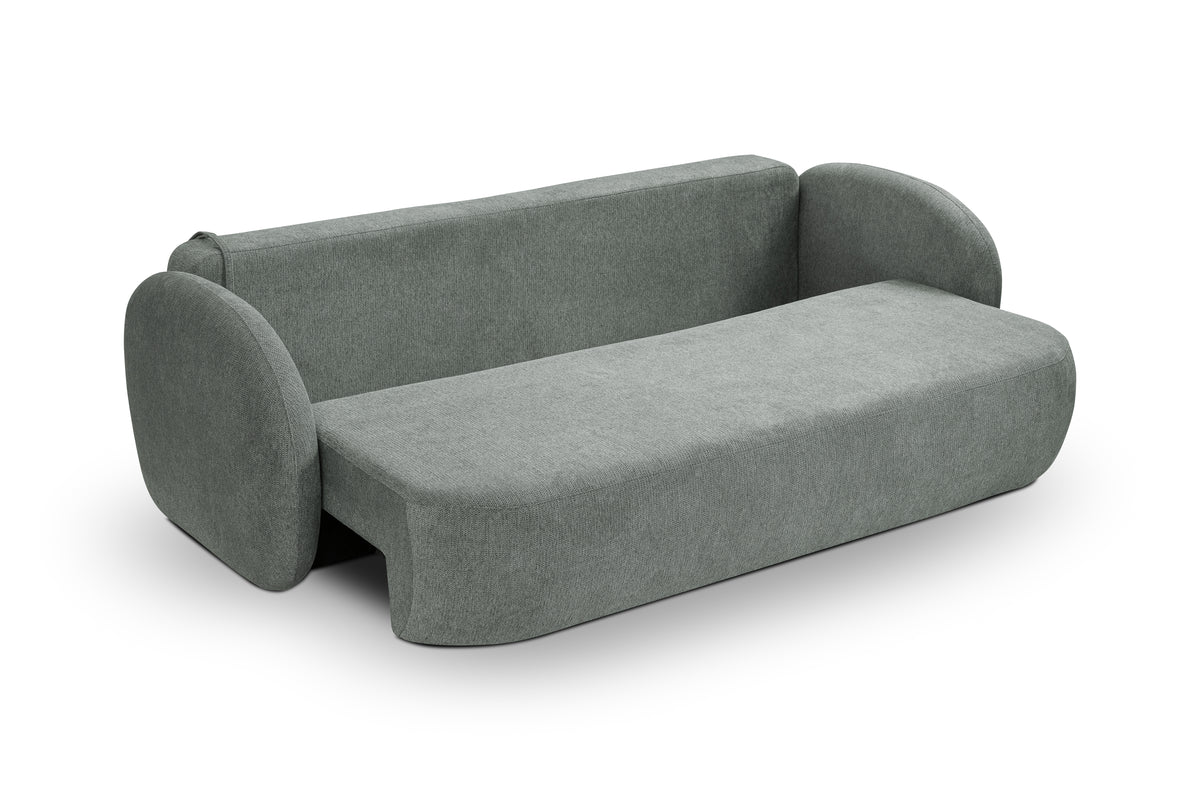 Divano letto in tessuto cinigliato grigio Madrid 238x142 cm