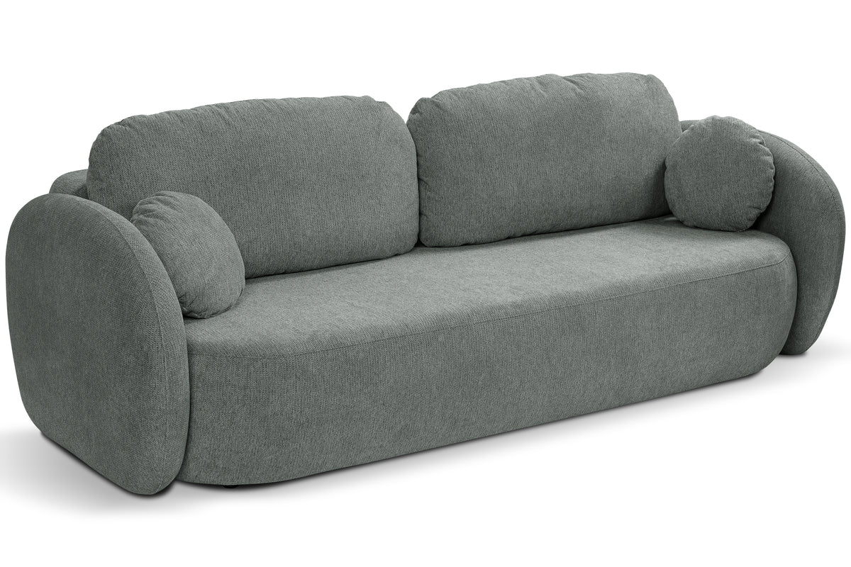 Divano letto in tessuto cinigliato grigio Madrid 238x142 cm