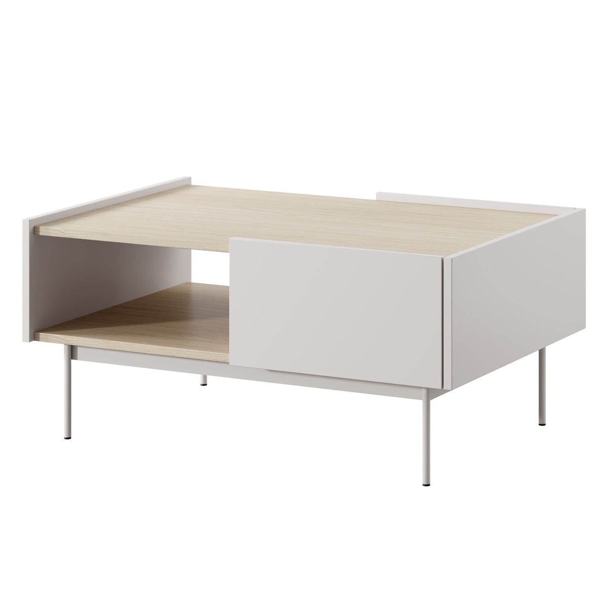 Tavolino basso 2 cassetti in legno laminato Lago 97x45 cm