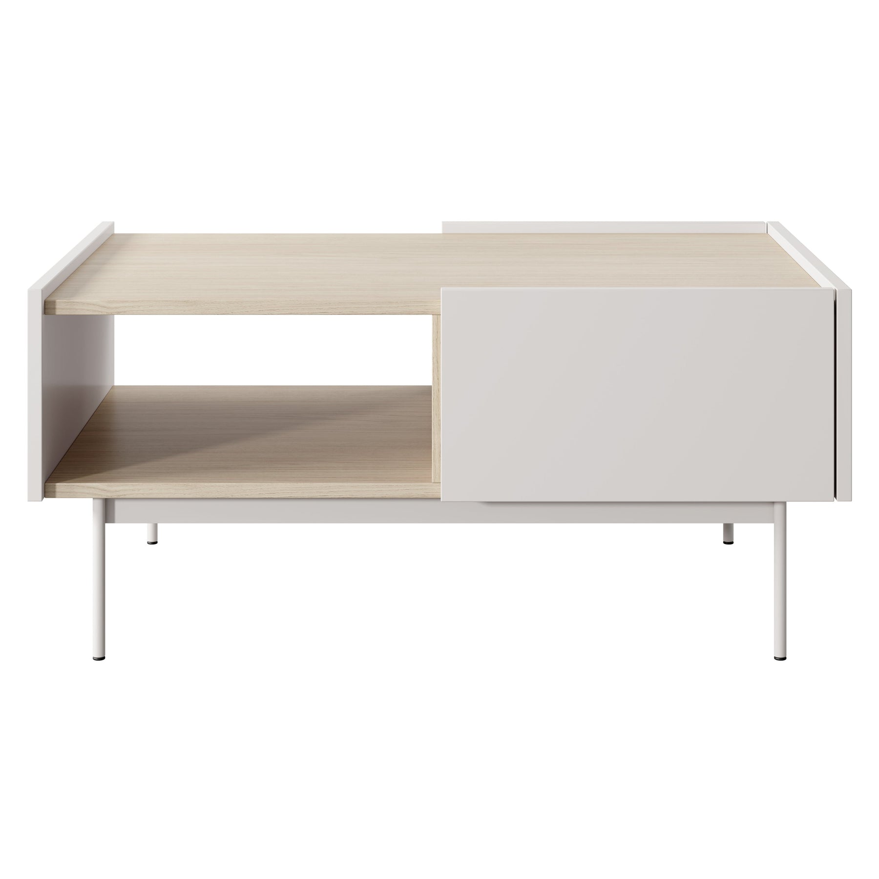 Tavolino basso 2 cassetti in legno laminato Lago 97x45 cm