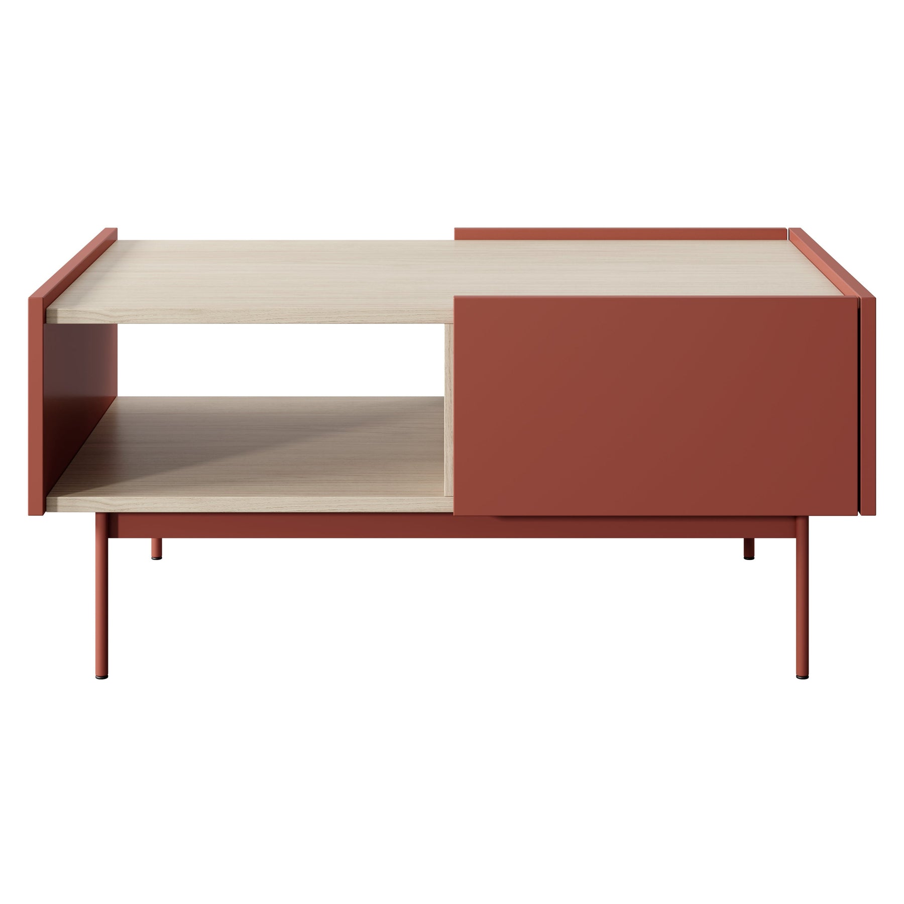 Tavolino basso 2 cassetti in legno laminato Lago 97x45 cm