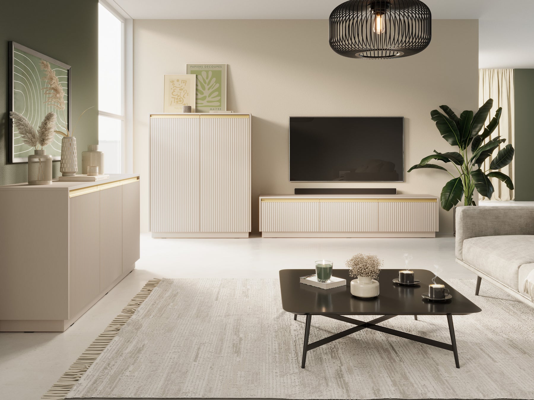 Credenza 2 ante in legno laminato Gold 104x127 cm