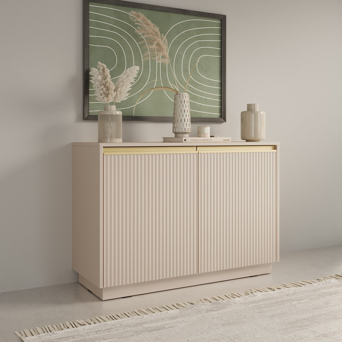 Madia a 2 ante in legno laminato Gold 104x72 cm