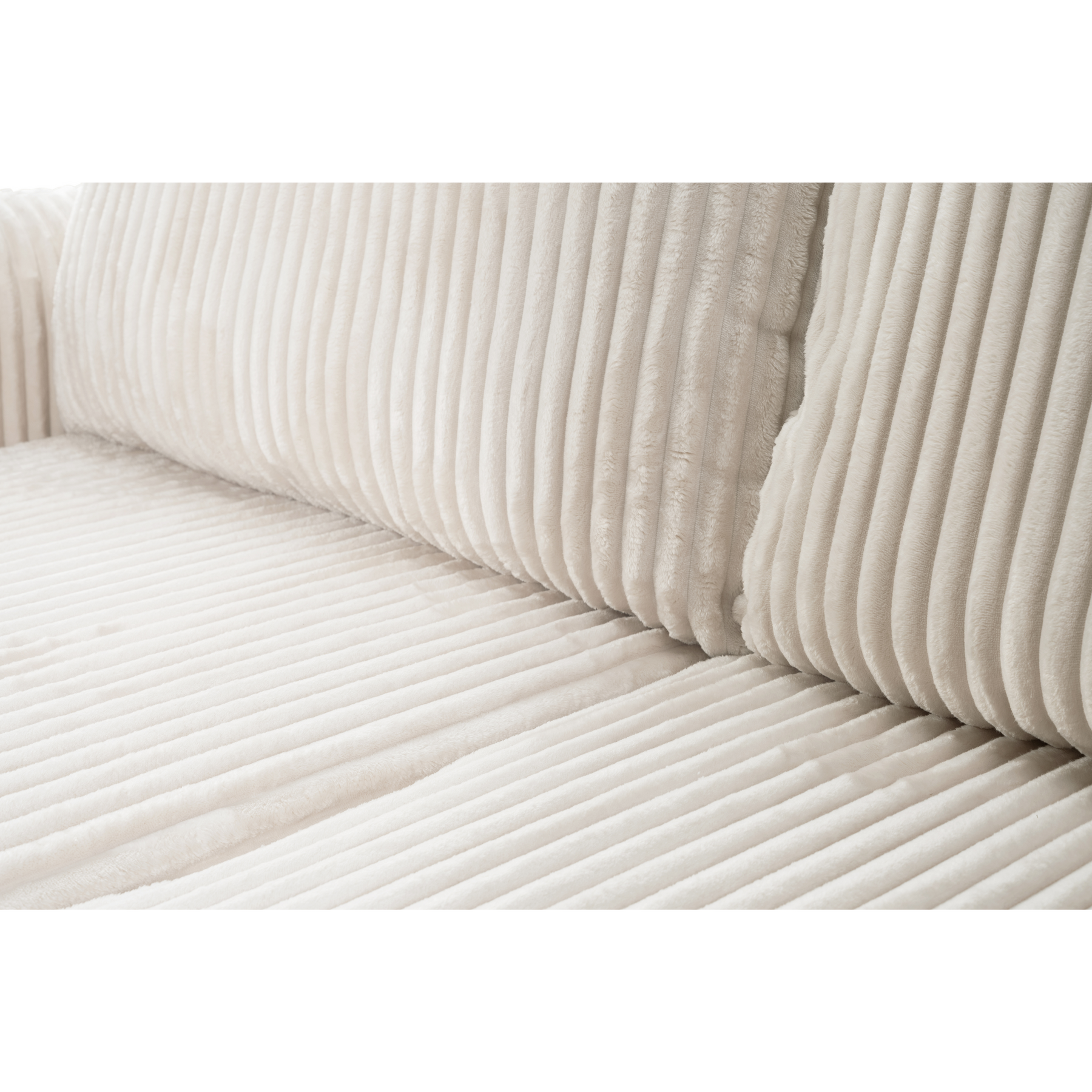 Divano letto angolare in tessuto cannettato Parigi 257x111/177 cm