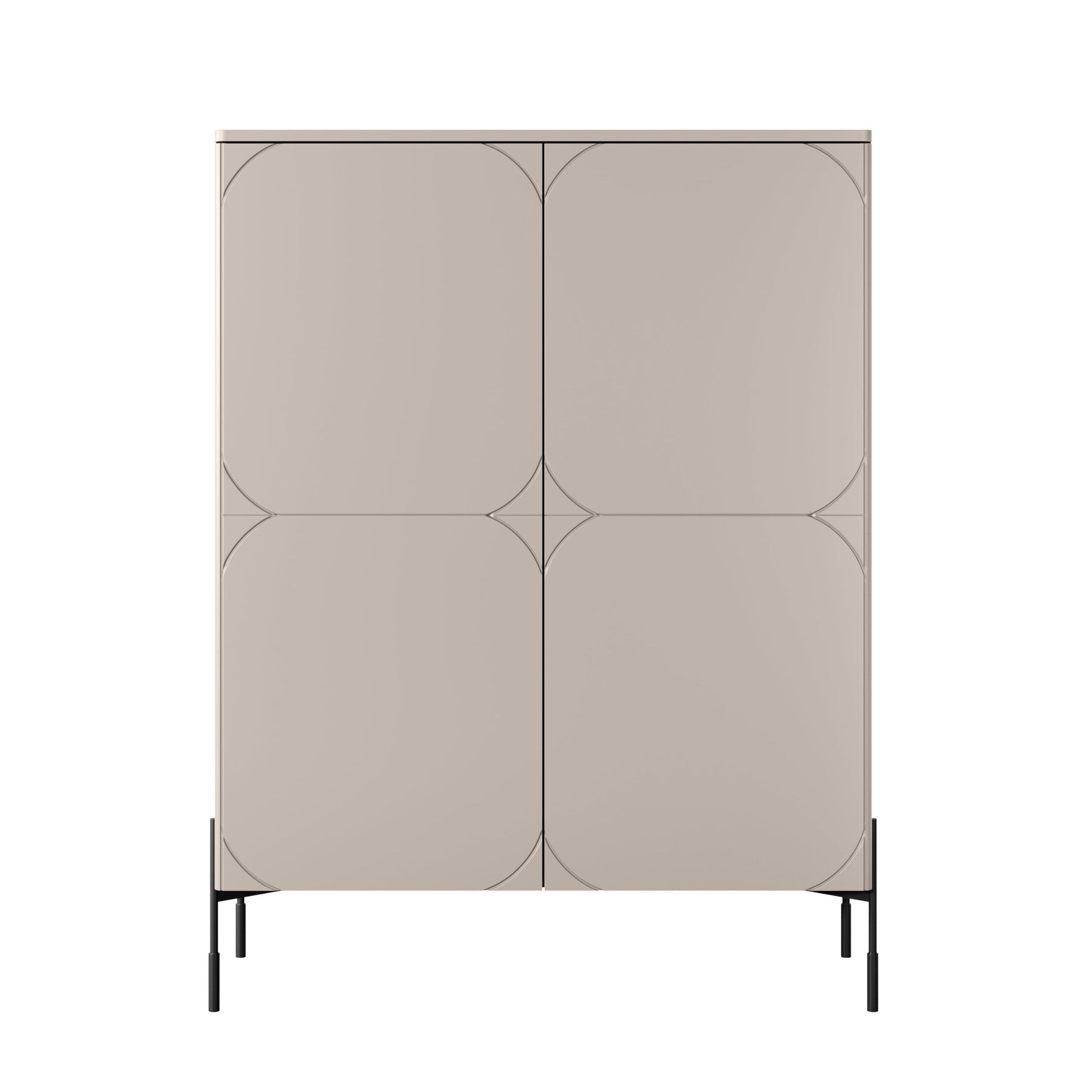 Credenza 2 ante con piede in metallo cashmere Sonatia 124x140 cm