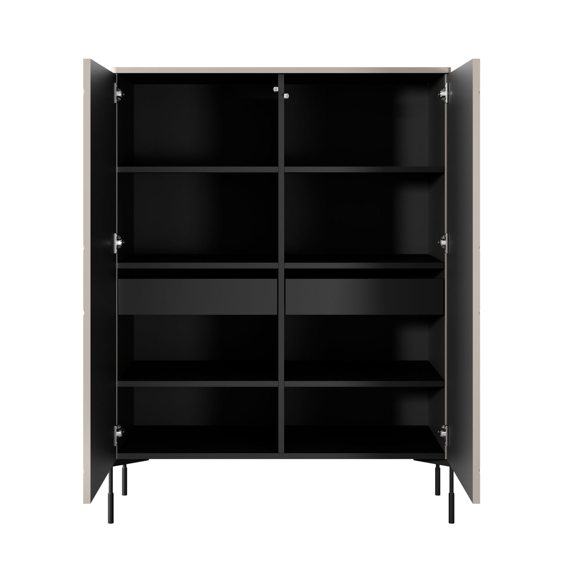 Credenza 2 ante con piede in metallo cashmere Sonatia 124x140 cm