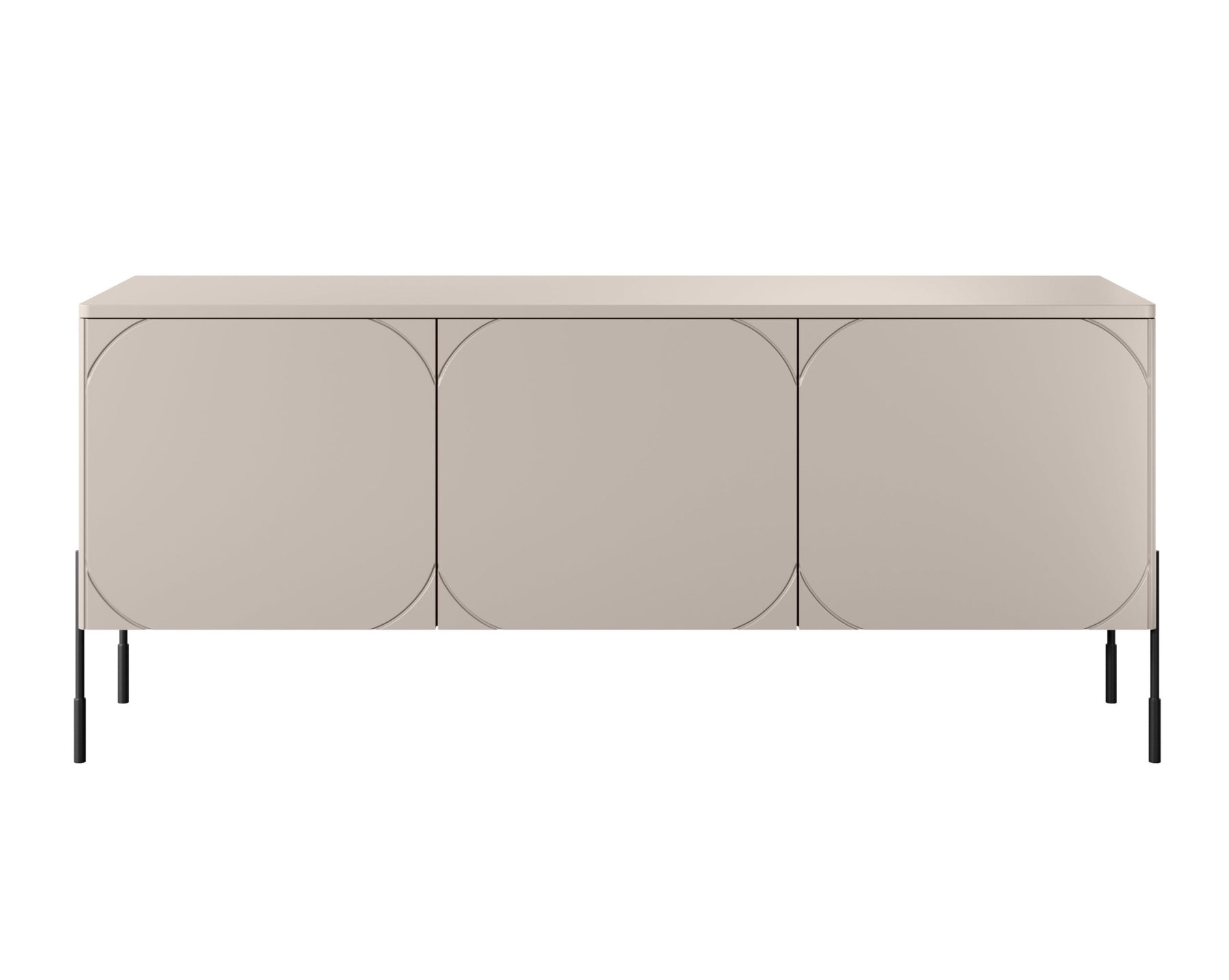 Mobile TV 3 ante cashmere con piede in metallo nero Sonatia 154x65 cm
