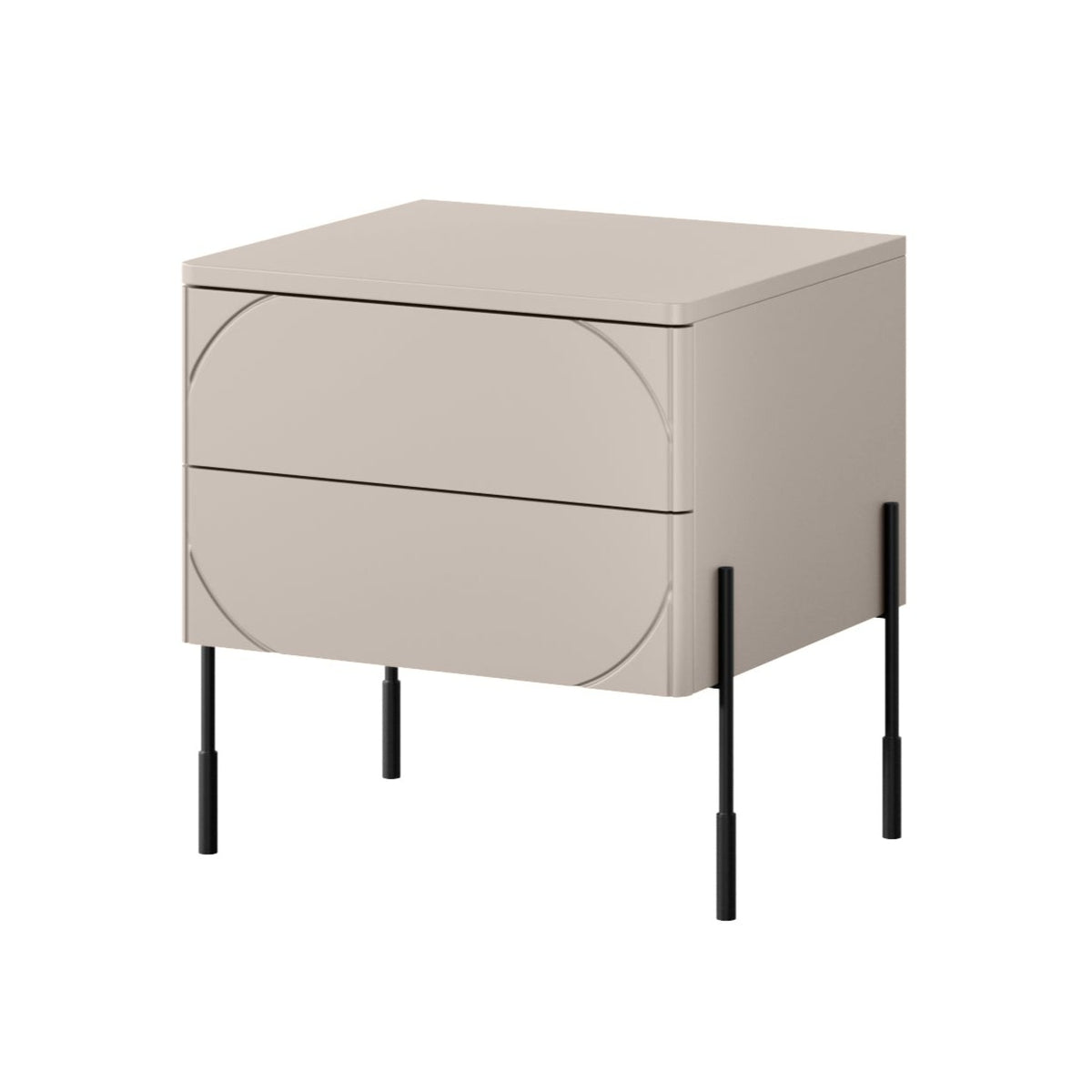 Comodino 2 cassetti cashmere Sonatia 49x55 cm