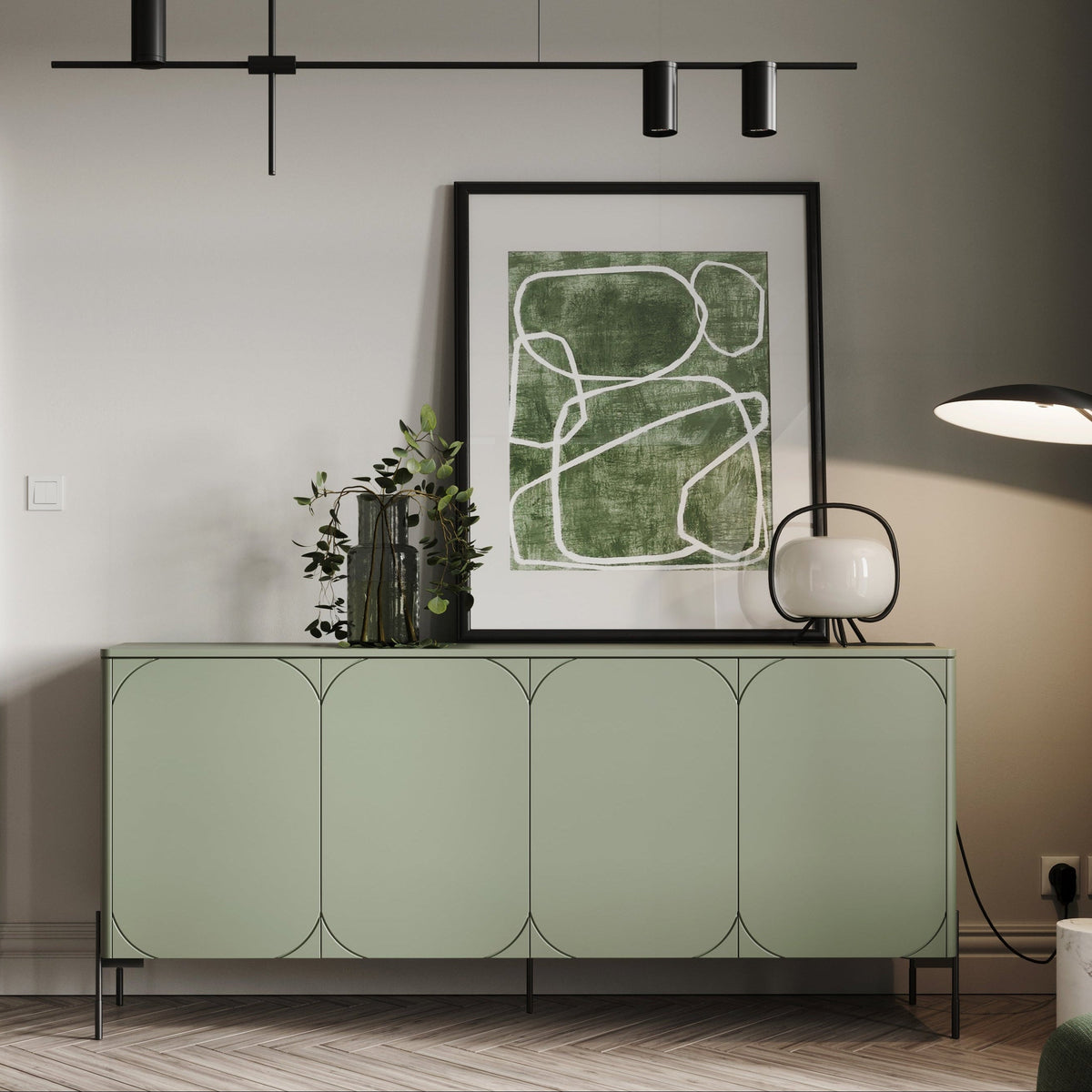 Madia 4 ante verde oliva Sonatia 204x90 cm