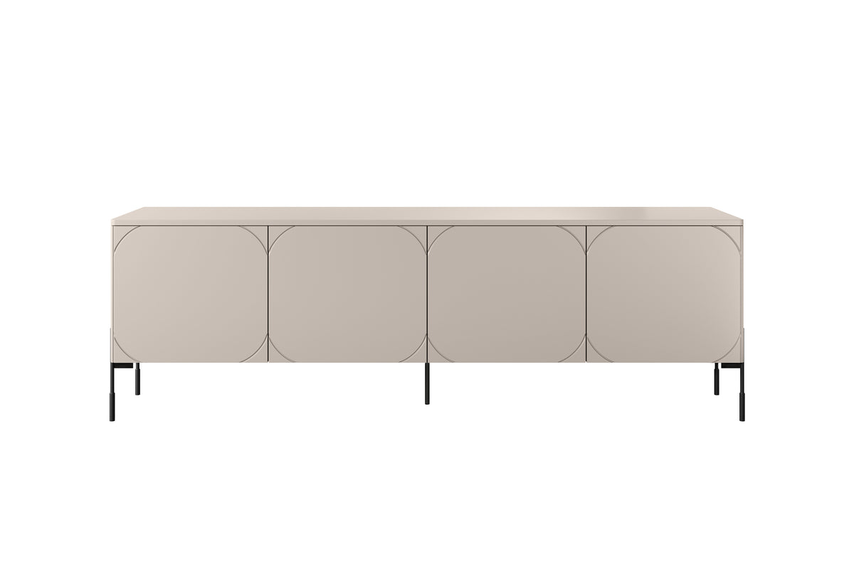 Mobile TV 4 ante con piede in metallo cashmere Sonatia 204x65 cm