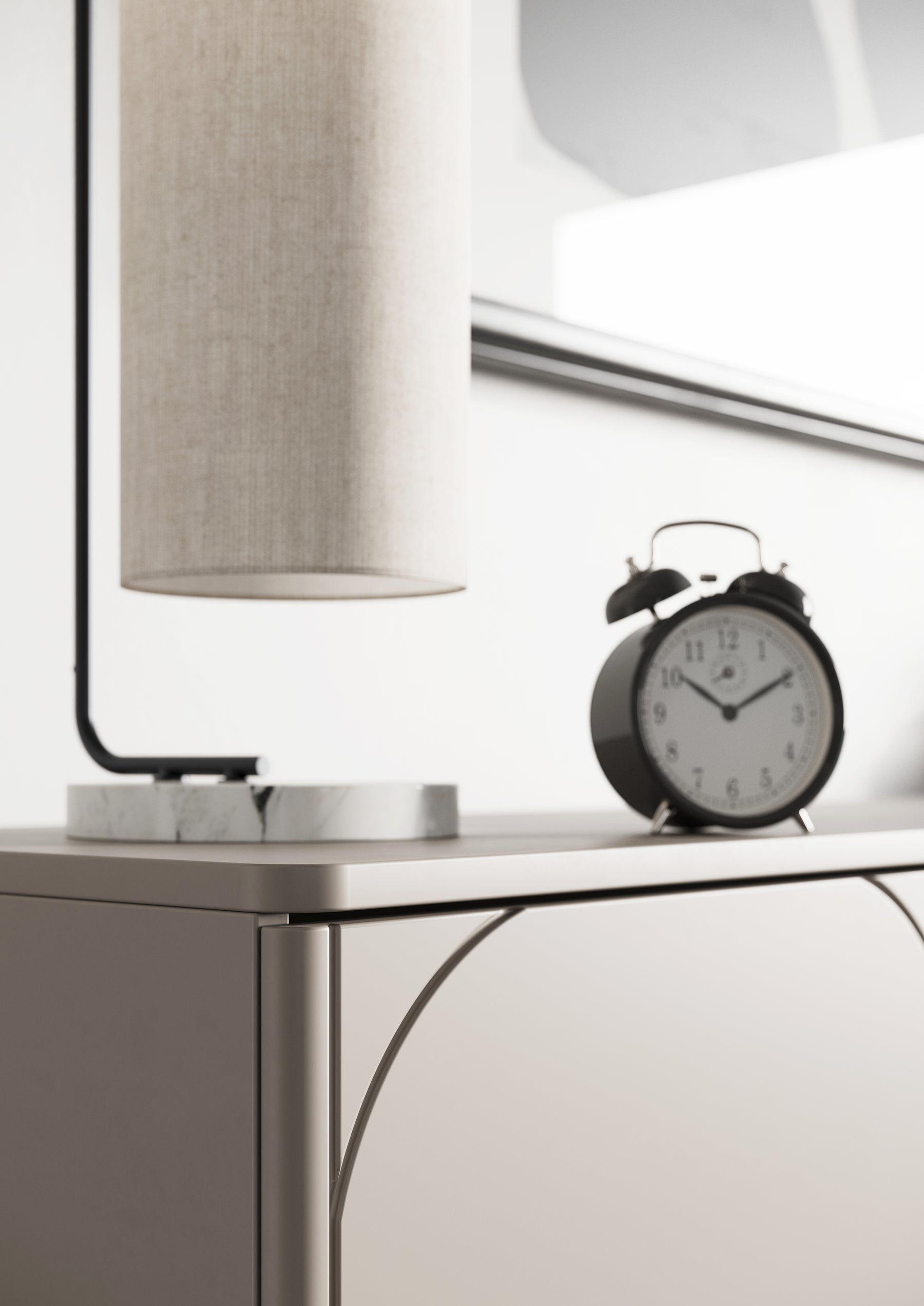 Credenza 2 ante con piede in metallo cashmere Sonatia 124x140 cm
