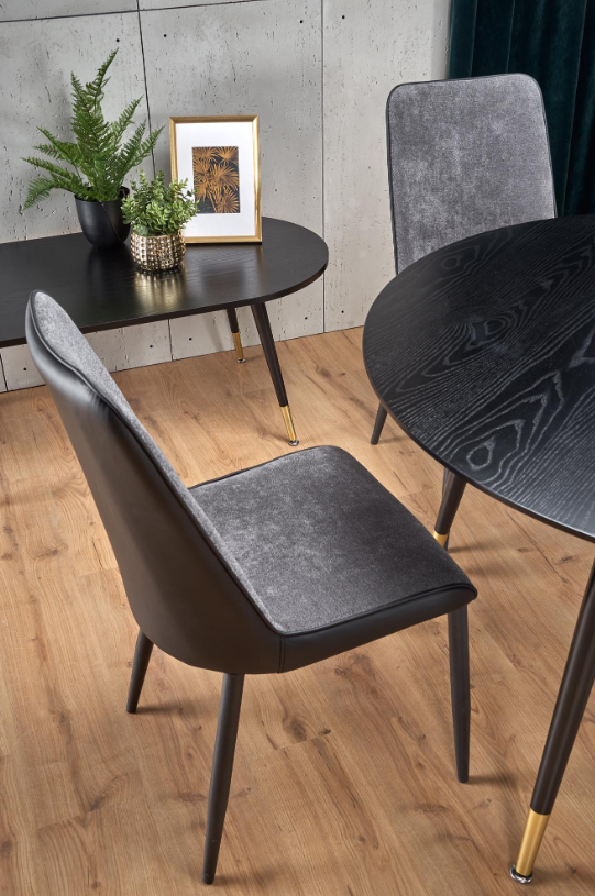 Tavolo tondo per 4 persone nero Argo 120x75 cm