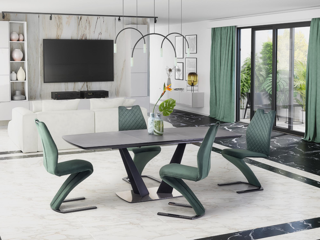 Tavolo allungabile per 6/8 persone grigio Victor 160/220x90 cm