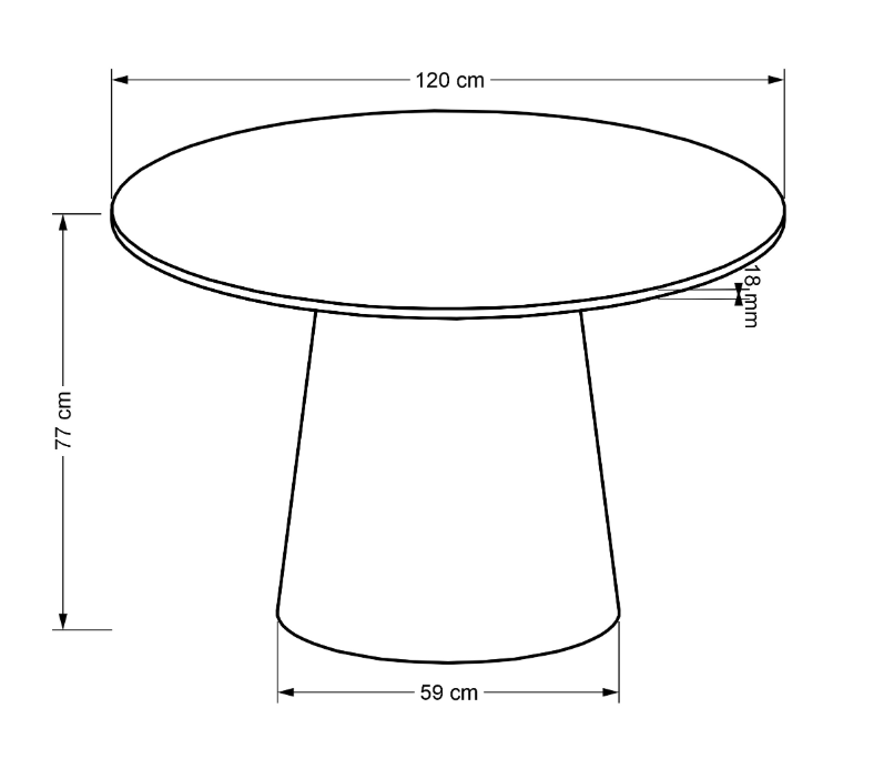 Tavolo rotondo per 4 persone Kelmo 120x77 cm
