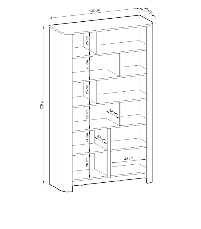 Libreria 2 ante Althea 103x170 cm