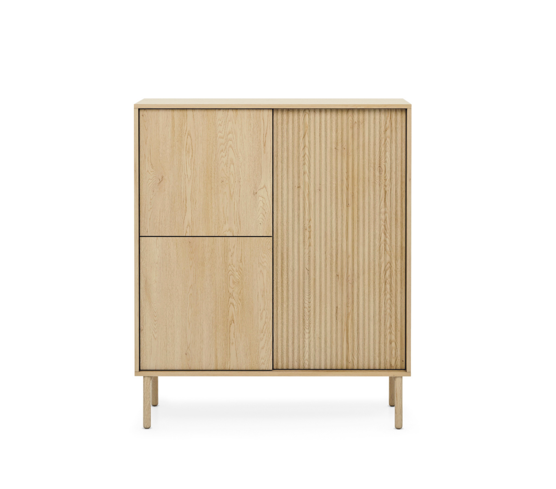 Credenza 3 ante con piede in legno Aries 103x121 cm