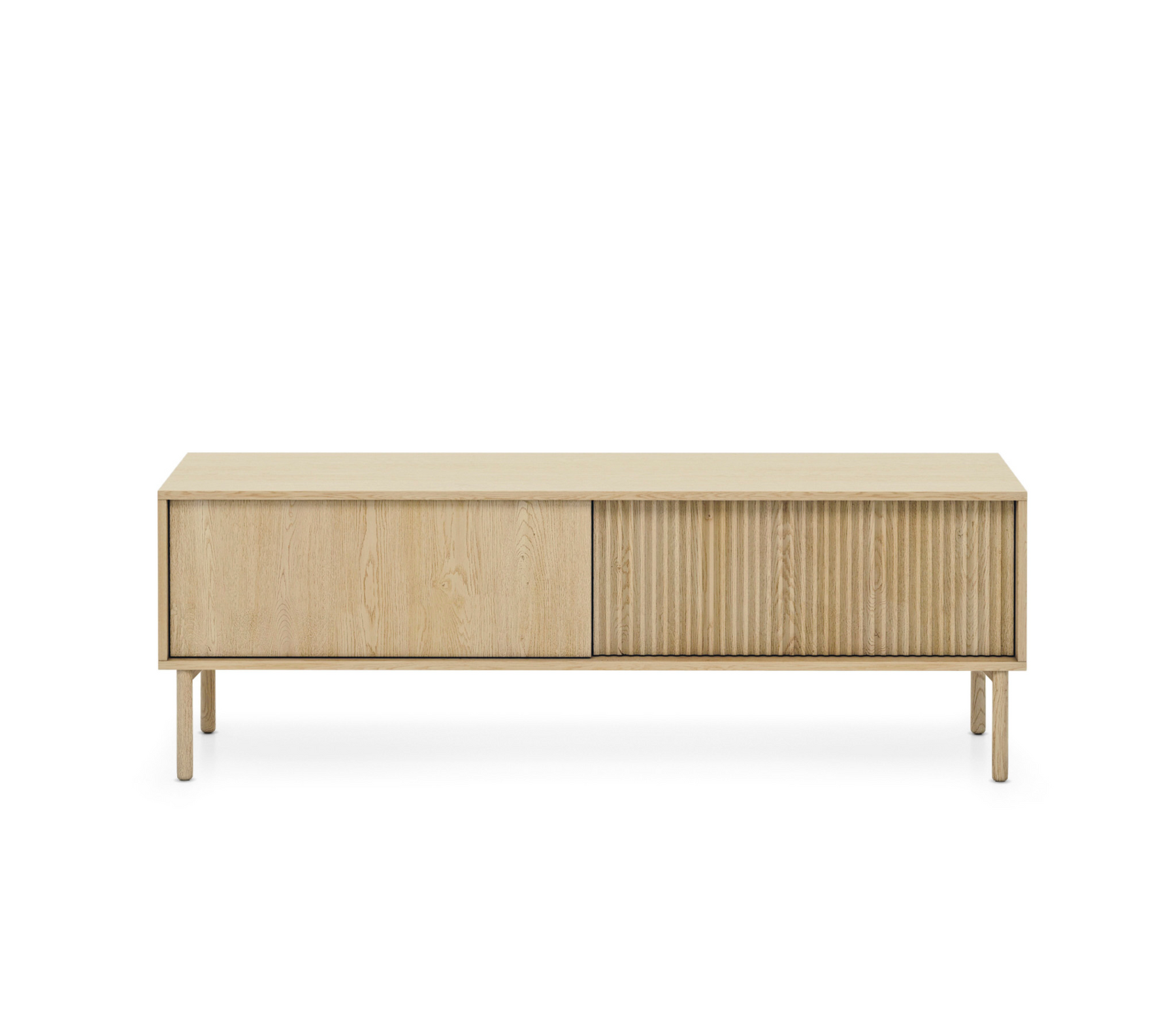 Mobile TV 2 ante con piede in legno Aries 153x51 cm