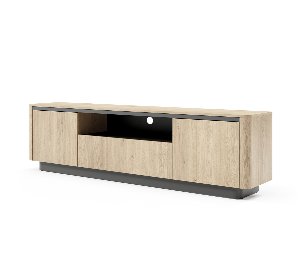 Mobile TV 3 ante rovere/nero Libra 200x55 cm