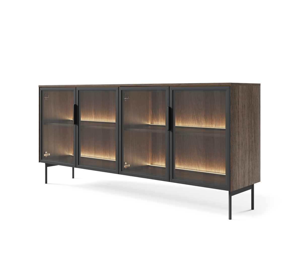 Madia 4 ante con piede in metallo Lume 181x82 cm