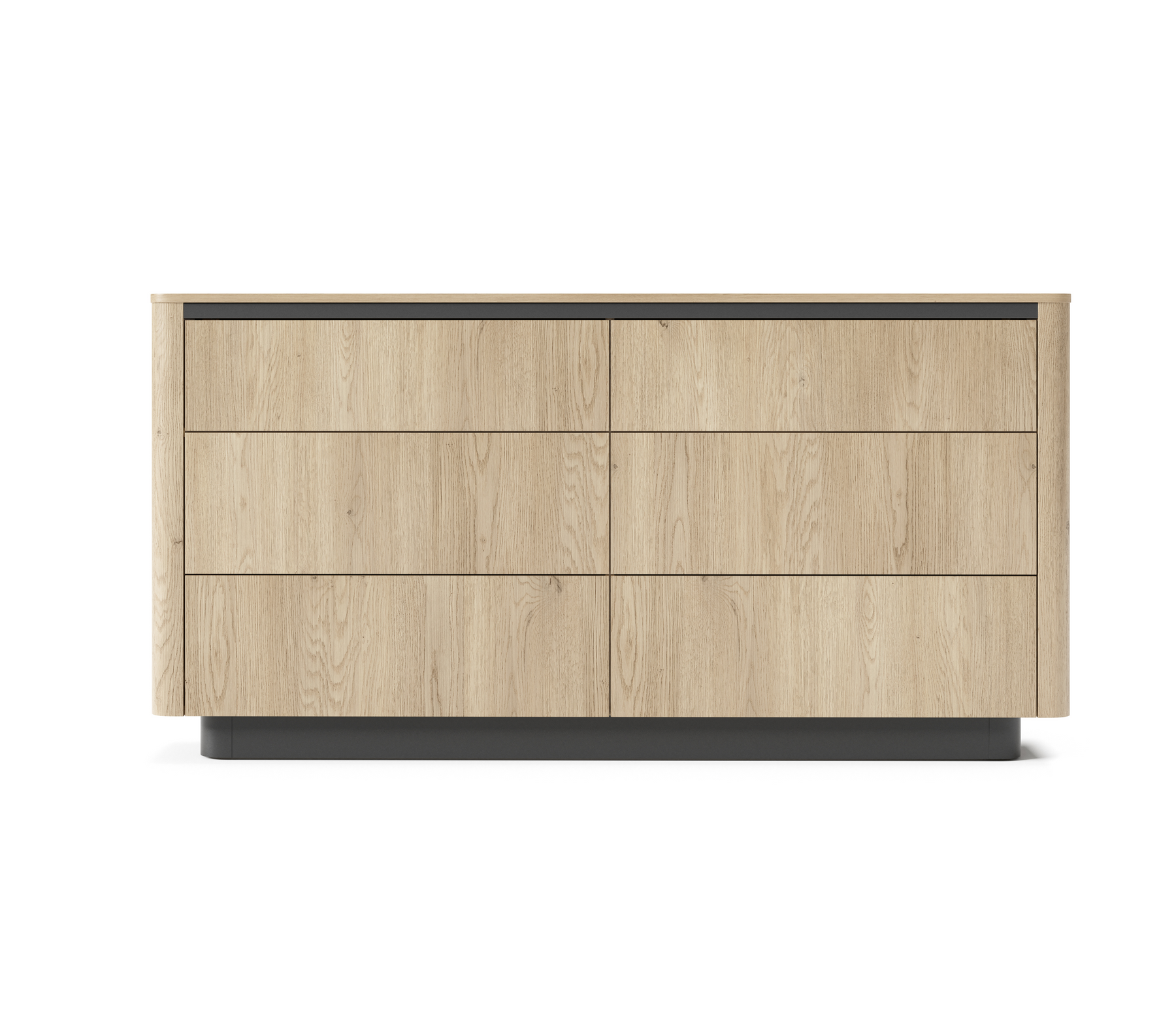 Madia 6 cassetti rovere/nero Libra 163x82 cm