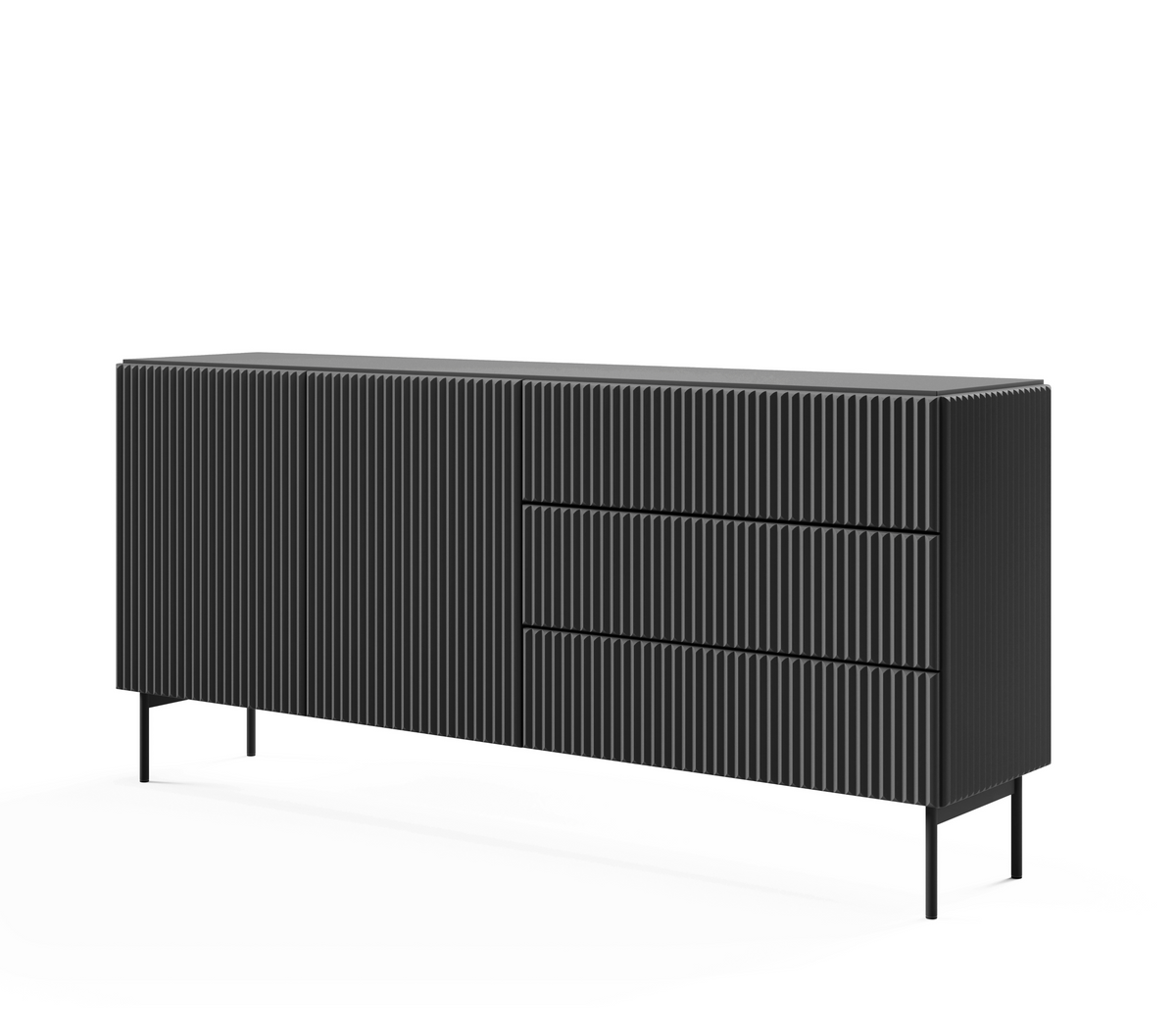 Madia 2 ante 3 cassetti con piede in metallo Neva 177x81 cm