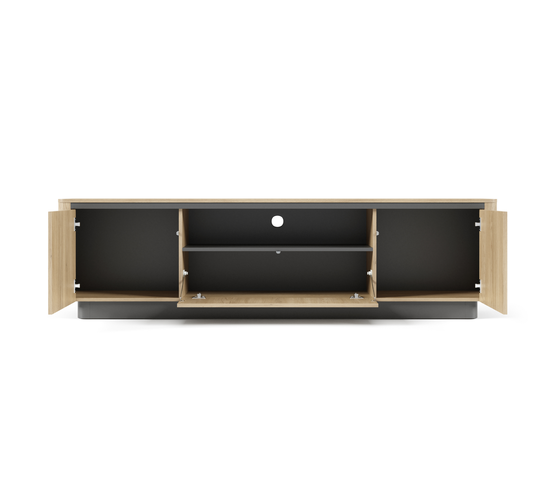 Mobile TV 3 ante rovere/nero Libra 200x55 cm