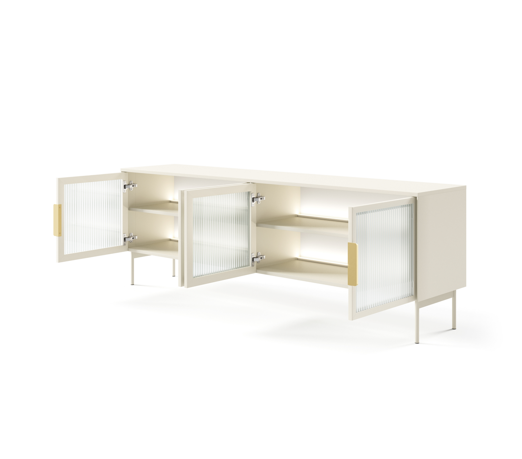 Mobile TV 4 ante con piede in metallo Lume 181x61 cm
