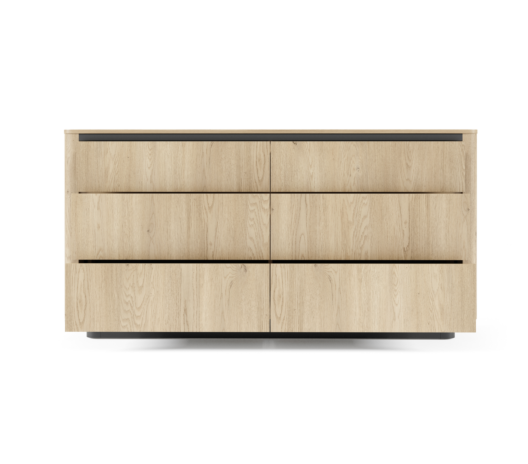 Madia 6 cassetti rovere/nero Libra 163x82 cm