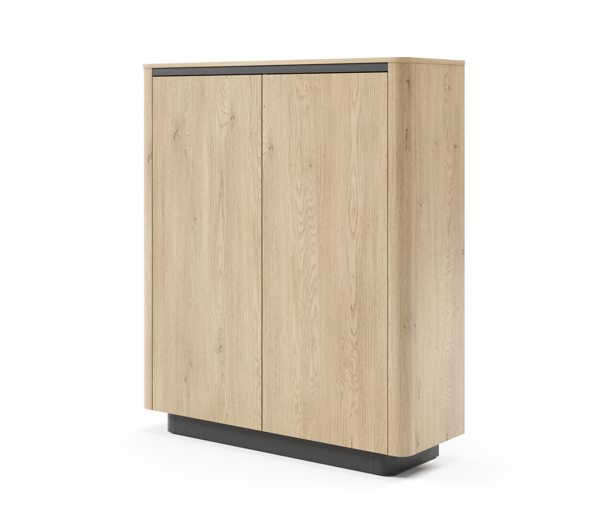 Credenza 2 ante rovere/nero Libra 113x133 cm