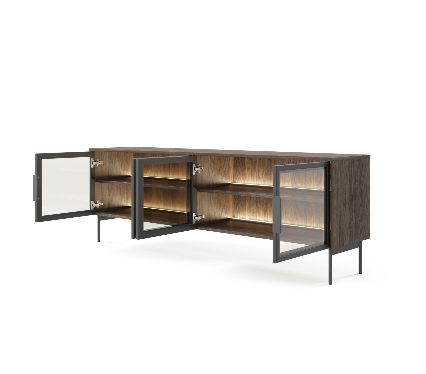 Mobile TV 4 ante con piede in metallo Lume 181x61 cm