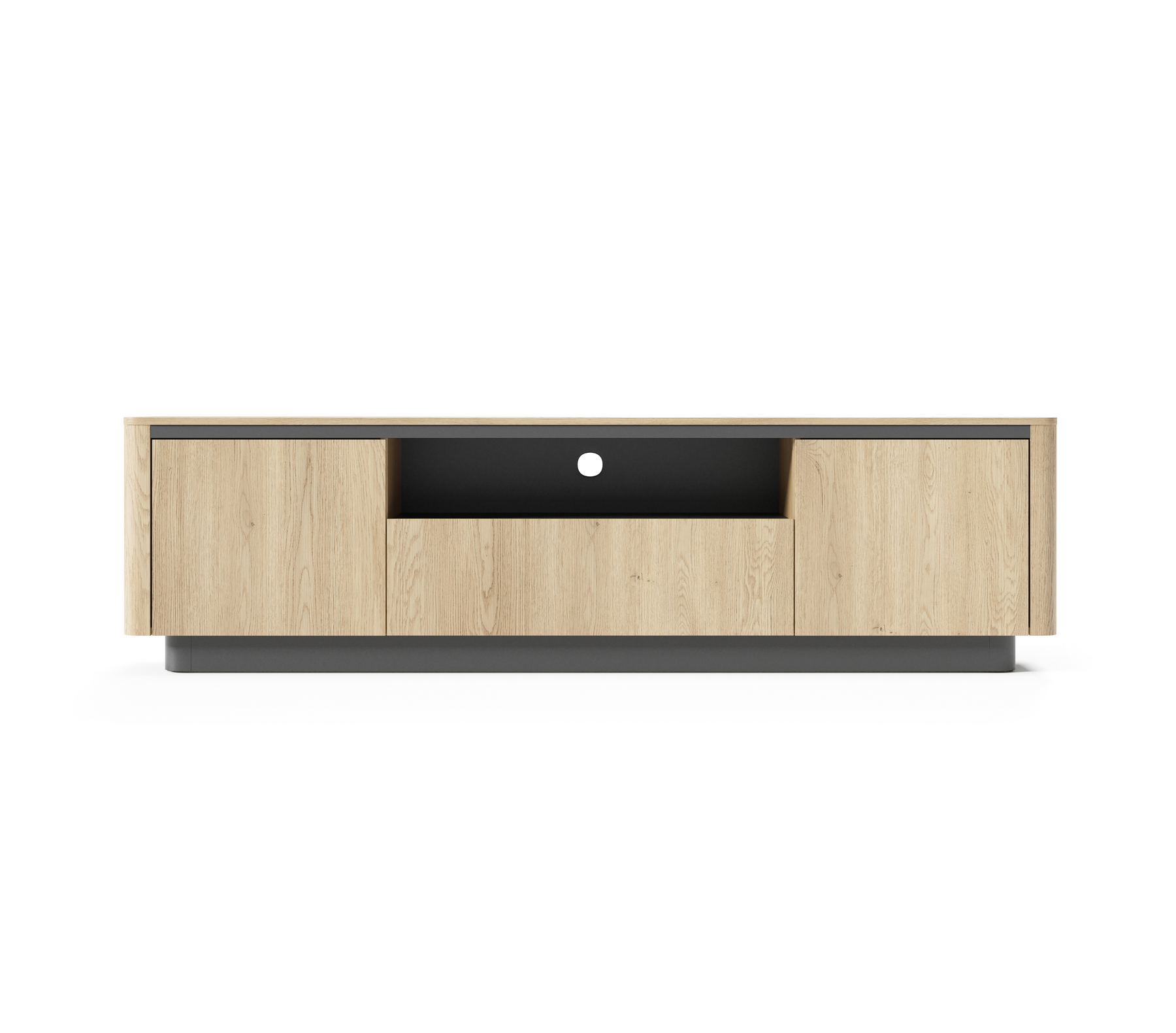 Mobile TV 3 ante rovere/nero Libra 200x55 cm