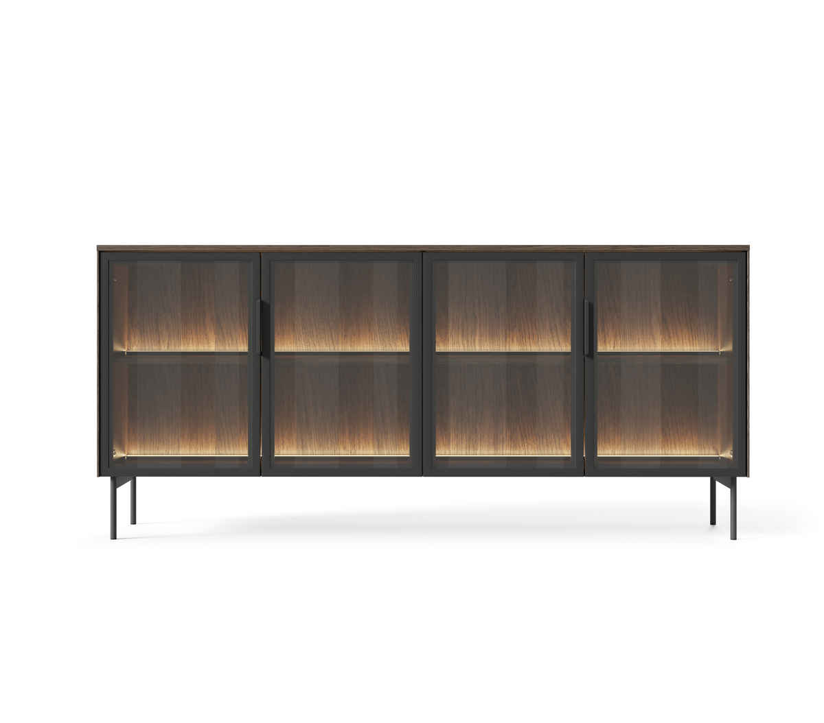 Madia 4 ante con piede in metallo Lume 181x82 cm