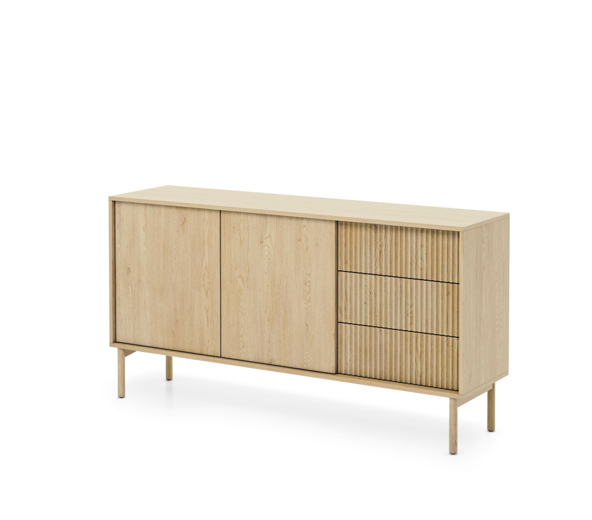 Madia 2 ante 3 cassetti con piede in legno Aries 153x79 cm