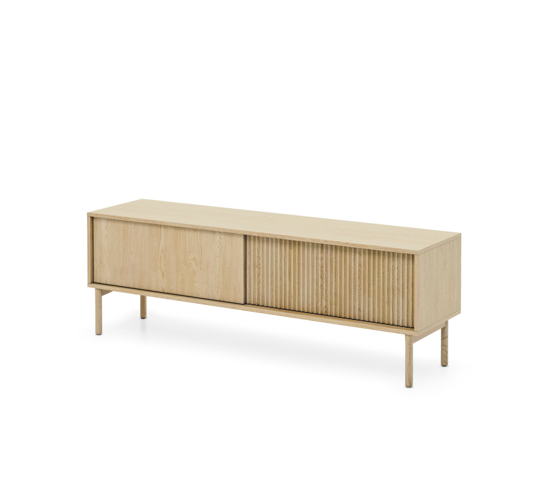Mobile TV 2 ante con piede in legno Aries 153x51 cm