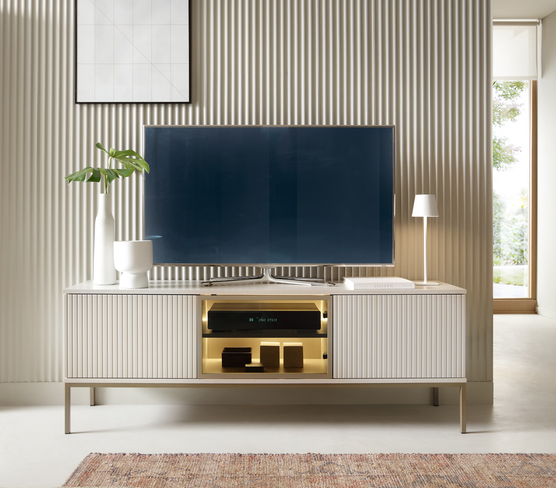 Mobile TV 2 ante con LED integrato Aura 154x56 cm