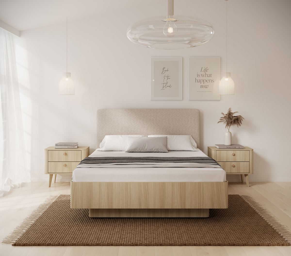 Letto contenitore rovere Arlo 165x120 cm