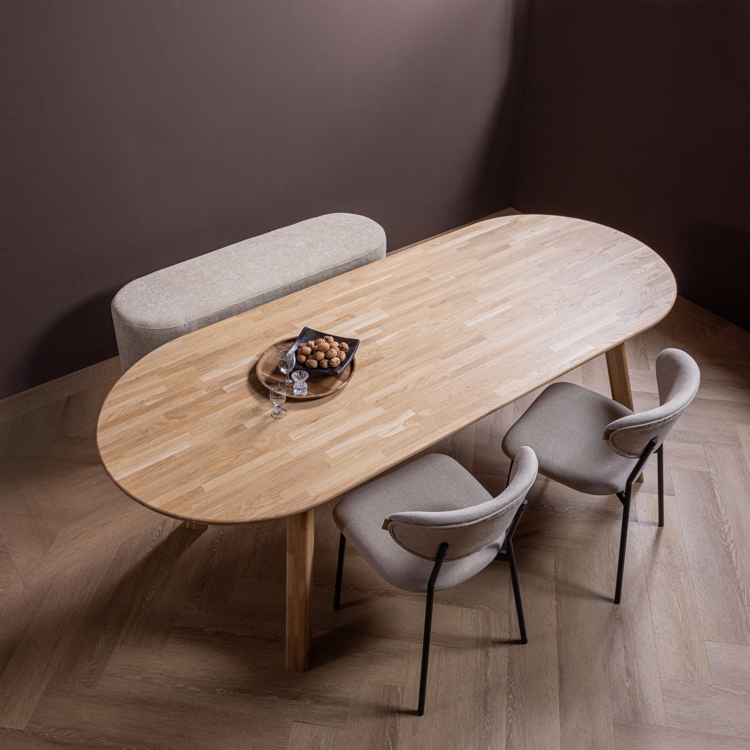 Tavolo da pranzo ovale in rovere Tablo 75x219 cm