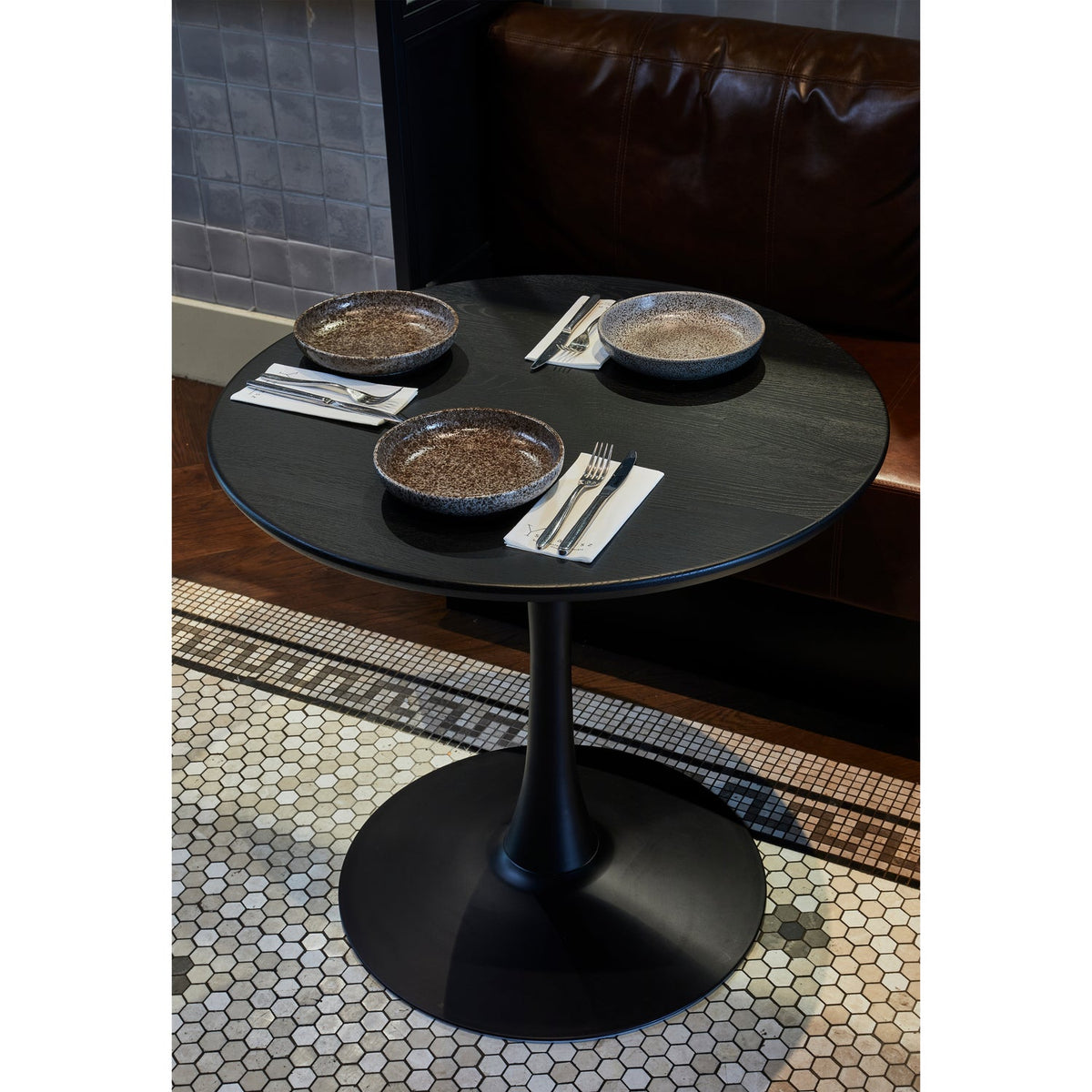 Tavolo da pranzo rotondo nero Opal 79x74 cm