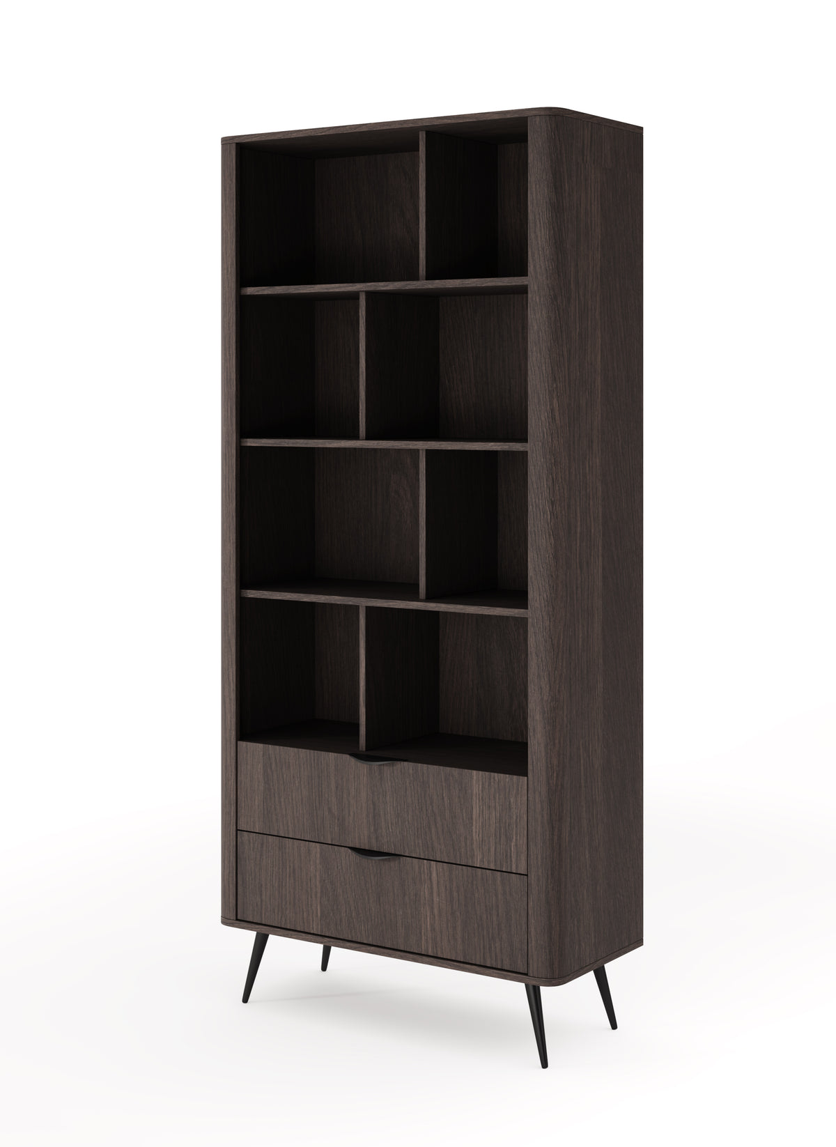 Libreria 2 cassetti con gambe in metallo Veris 88x193 cm