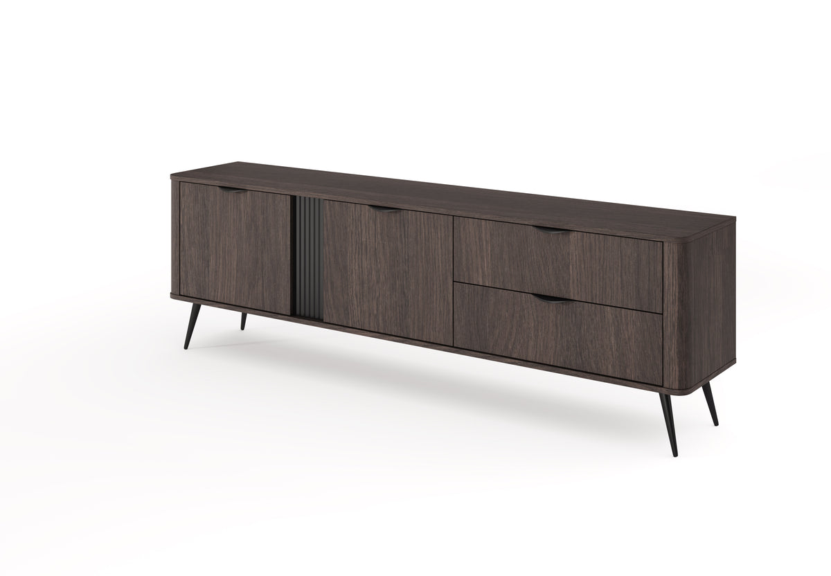 Mobile TV 2 ante 2 cassetti con gambe in metallo Veris 195x61 cm