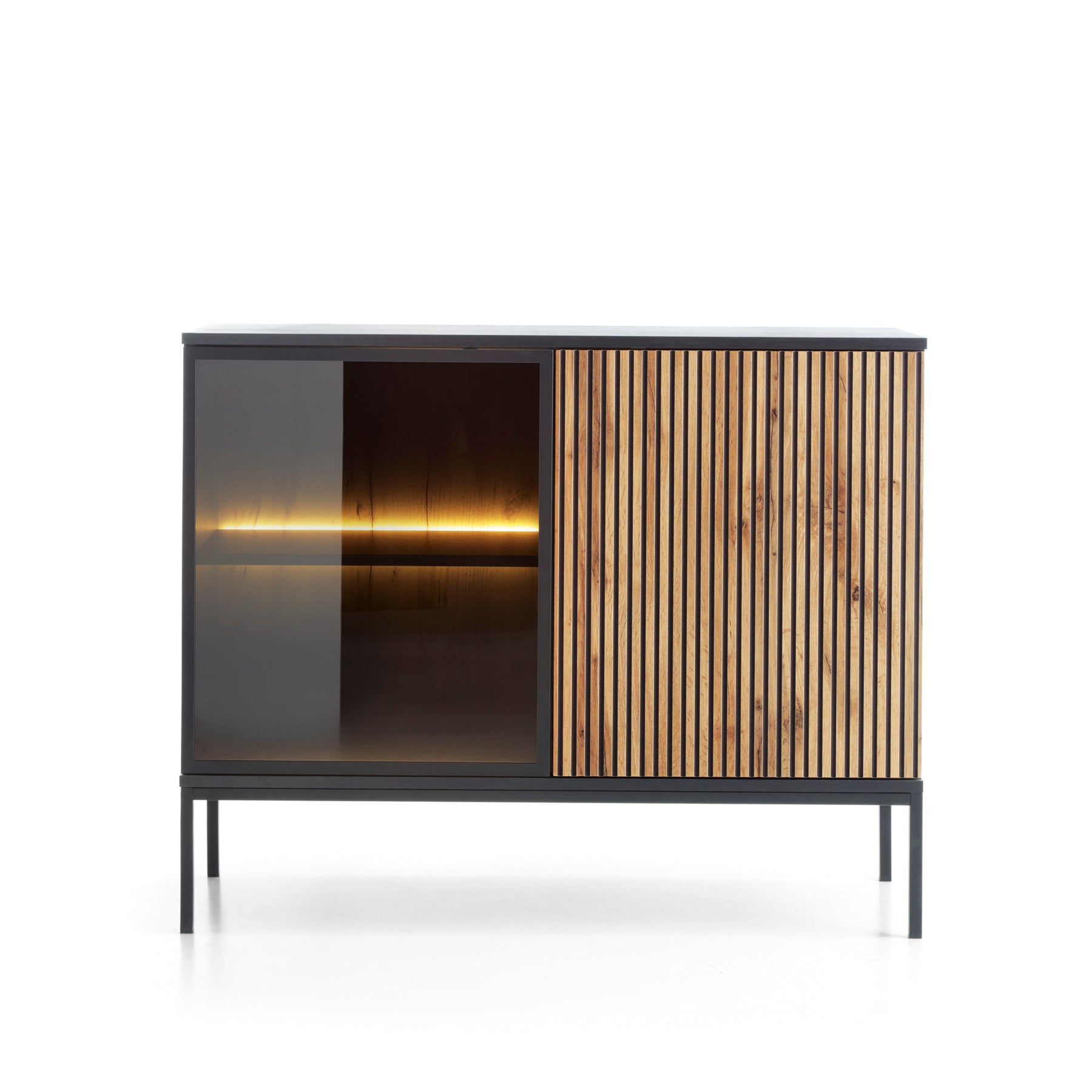 Credenza a 2 ante con LED integrato Aura 104x83 cm