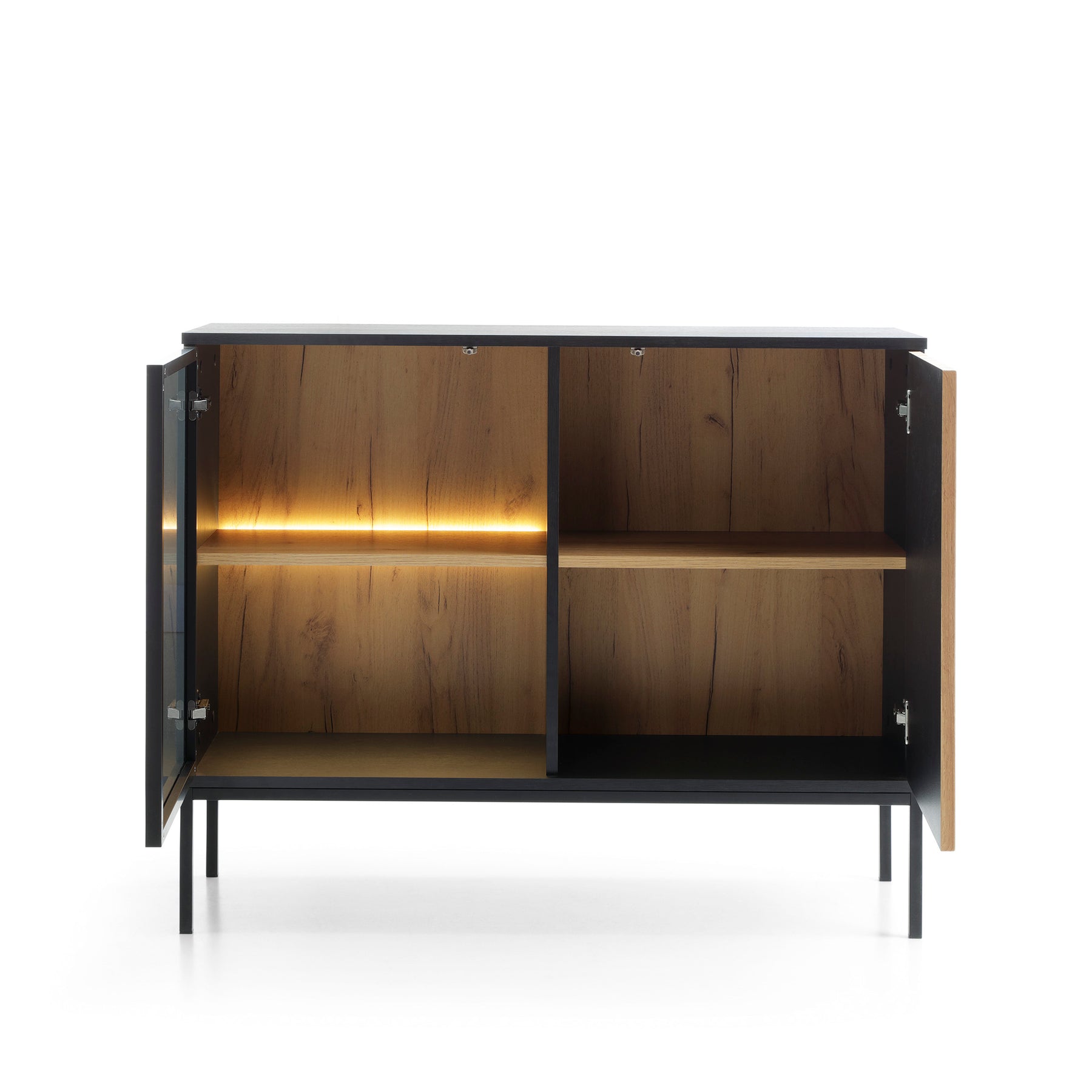 Credenza a 2 ante con LED integrato Aura 104x83 cm