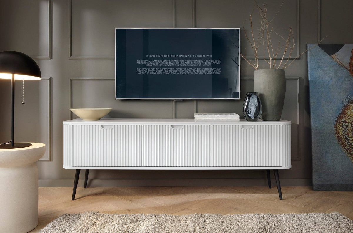 Mobile TV 3 ante con gambe in metallo Calisio 168x56 cm