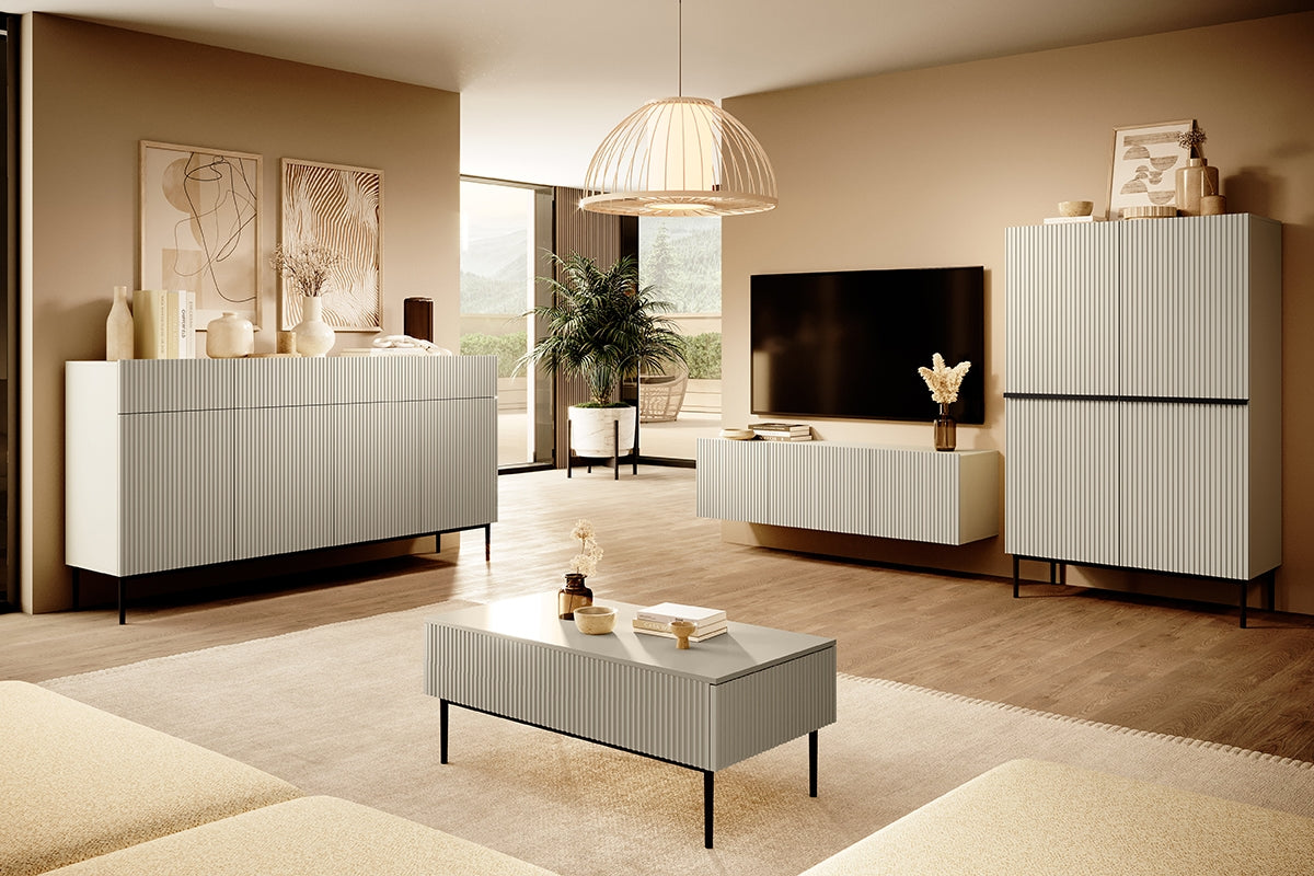 Credenza cachemire 2 ante con piede in metallo nero Nicole 100x160 cm