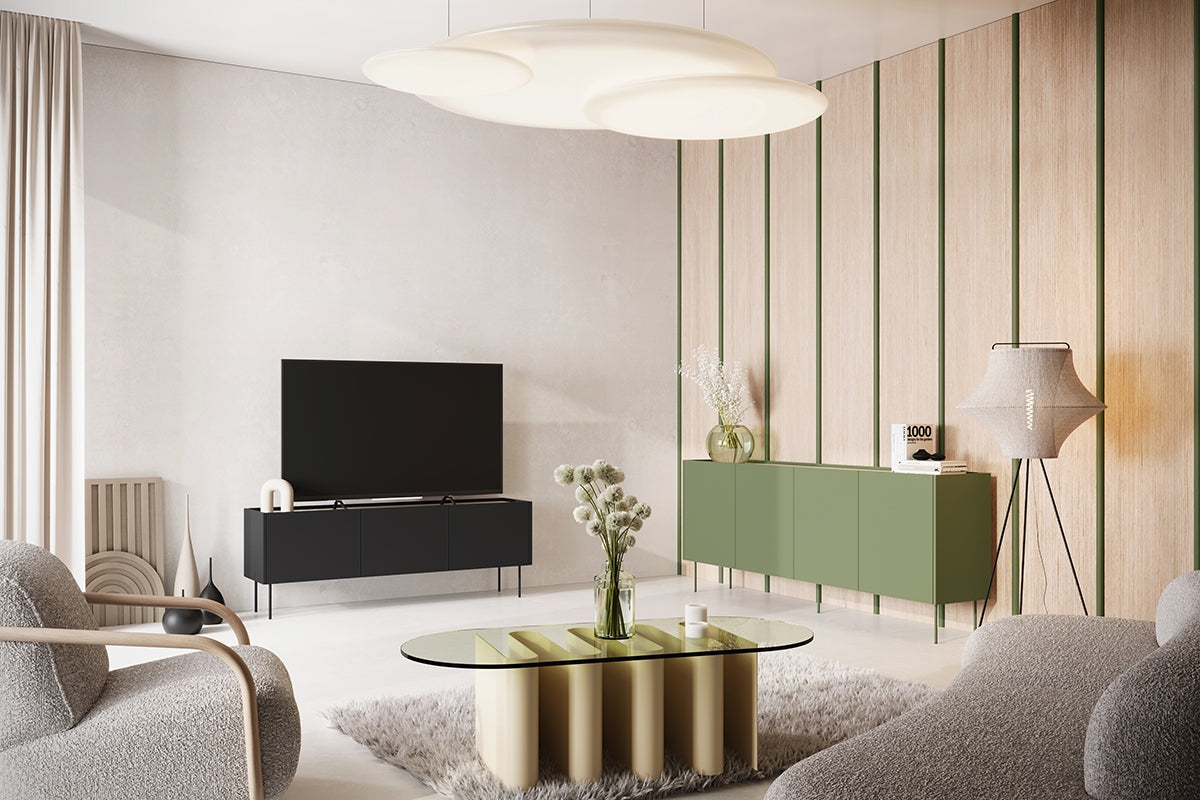 Mobile TV 3 ante 1 cassetto con piede in metallo Mars 170x60 cm