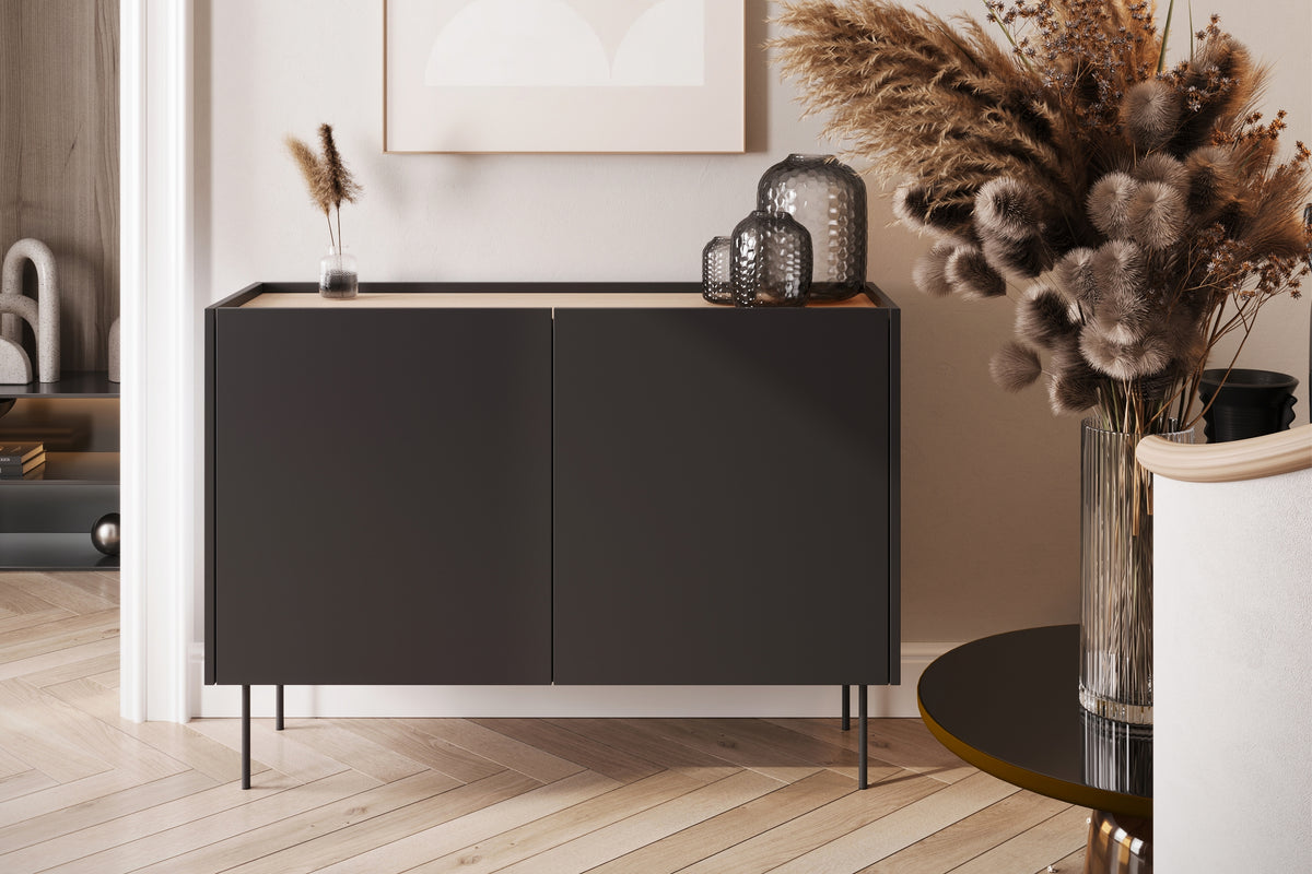 Madia 2 ante con piede in metallo Mars 120x85 cm