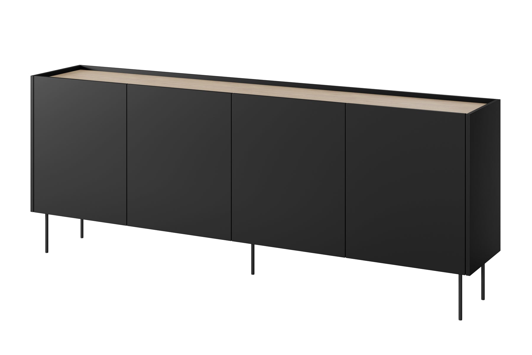 Cassettiera 4 ante 2 cassetti con piede in metallo Mars 220x85 cm