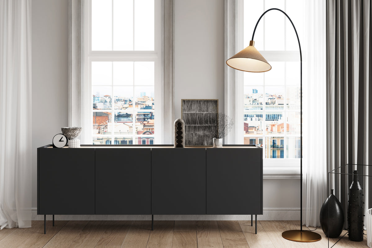 Madia 4 ante con piede in metallo Mars 220x85 cm